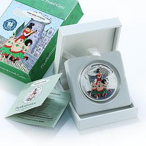 Cook Islands 5 dollars Soviet Cartoons Bremen Musicians Robbers silver coin 2011