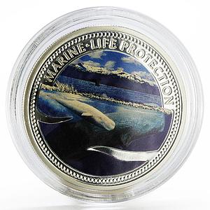Palau 5 dollars Marine Life Protection series Cachalot proof silver coin 2002