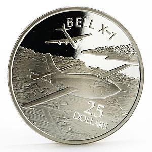 Solomon Islands 25 dollars Aircraft series Bell X-1 Supersonic silver coin 2003