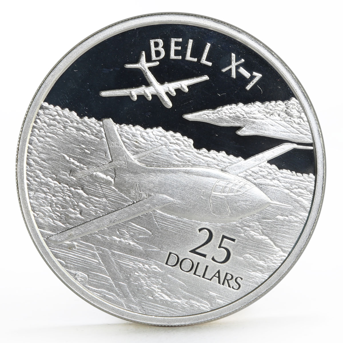 Solomon Islands 25 dollars Aircraft series Bell X-1 Supersonic silver coin 2003