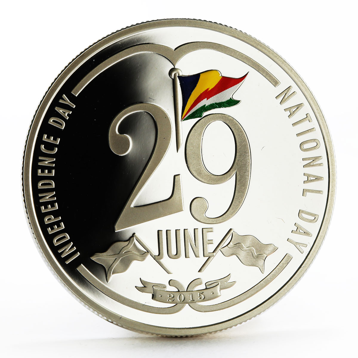 Seychelles 50 rupees First National Independence Day proof silver coin 2015