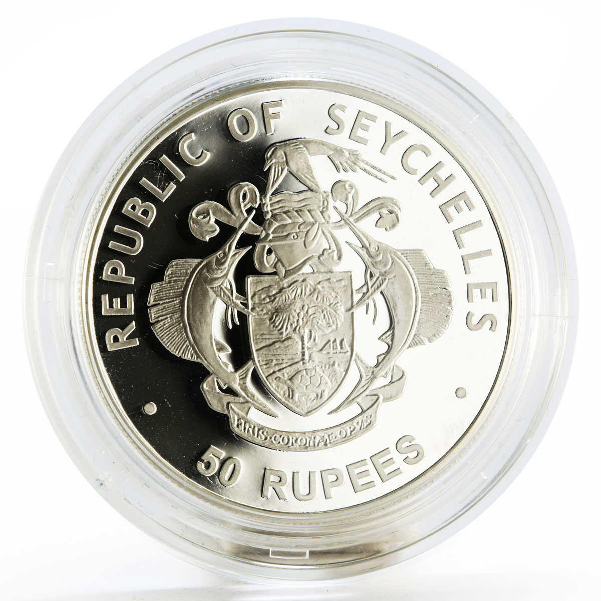 Seychelles 50 rupees First National Independence Day proof silver coin 2015