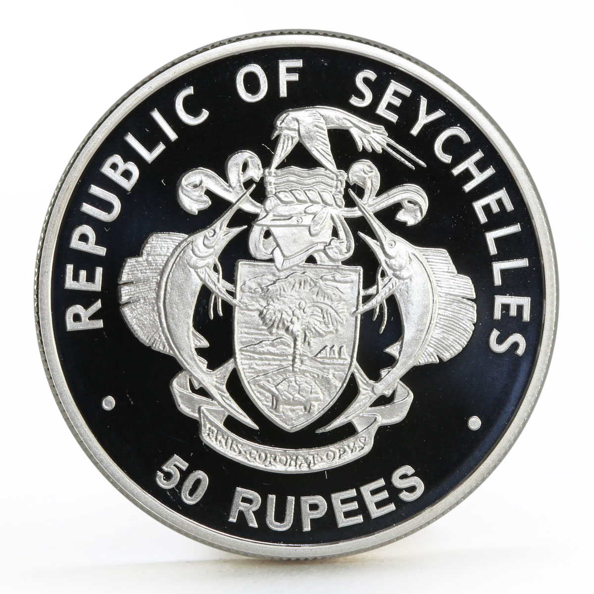 Seychelles 50 rupees First National Independence Day proof silver coin 2015