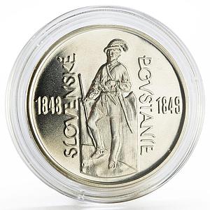 Slovakia 200 korun 150th Anniversary of Slovak Revolt Freedom silver coin 1998