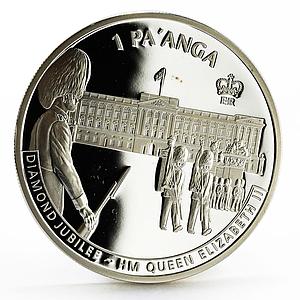 Tonga 1 paanga Diamond Jubilee of Queen Elizabeth Wedding proof silver coin 2012