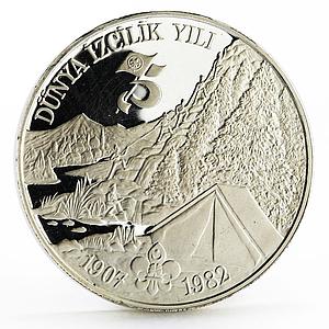 Turkey 3000 lira International Year of the Scout Movement proof silver coin 1982