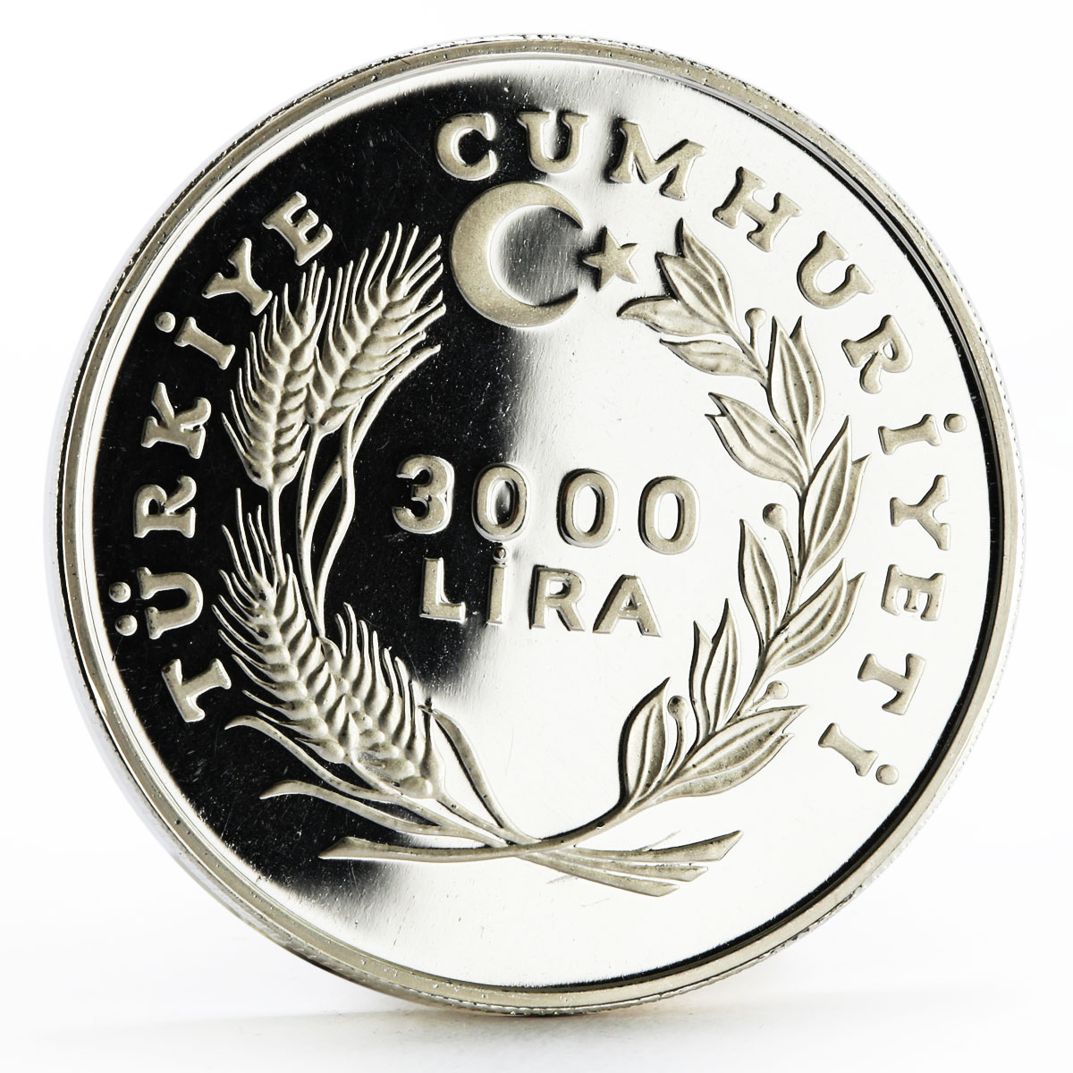 Turkey 3000 lira International Year of the Scout Movement proof silver coin 1982