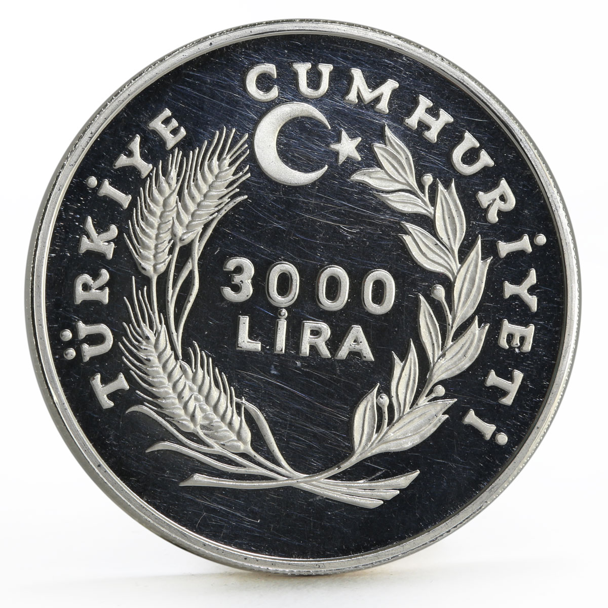 Turkey 3000 lira International Year of the Scout Movement proof silver coin 1982