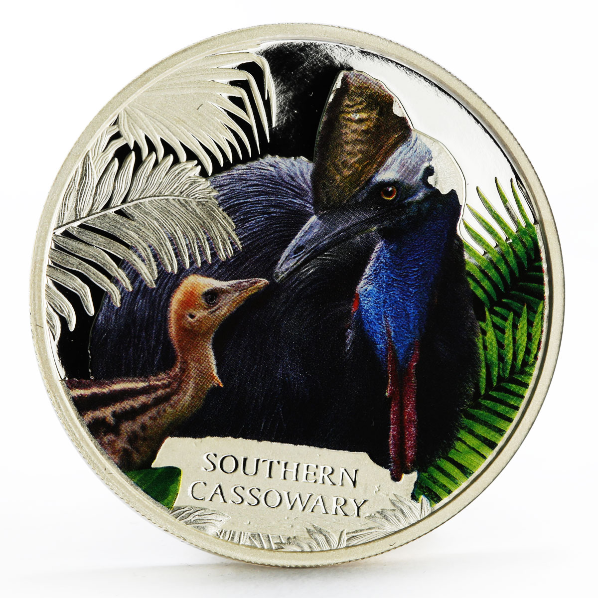 Tuvalu 1 dollar Endangered Wildlife series Southern Cassowary silver coin 2016