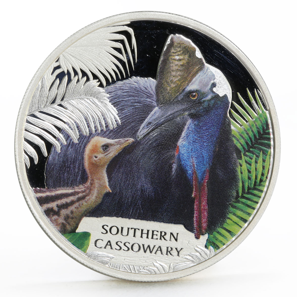 Tuvalu 1 dollar Endangered Wildlife series Southern Cassowary silver coin 2016
