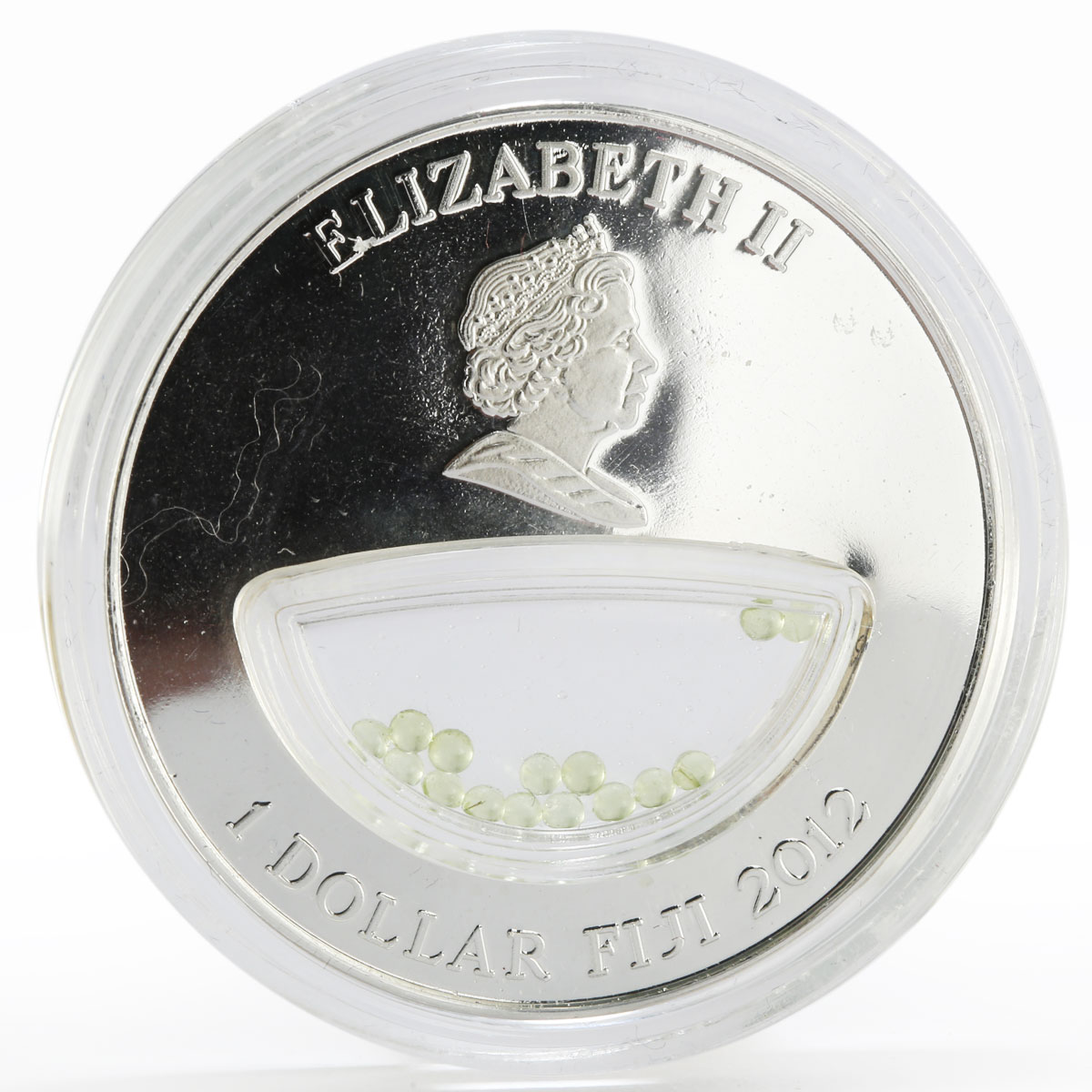 Fiji 1 dollar Treasures of Mother Nature US Peridot Eagle proof silver coin 2012