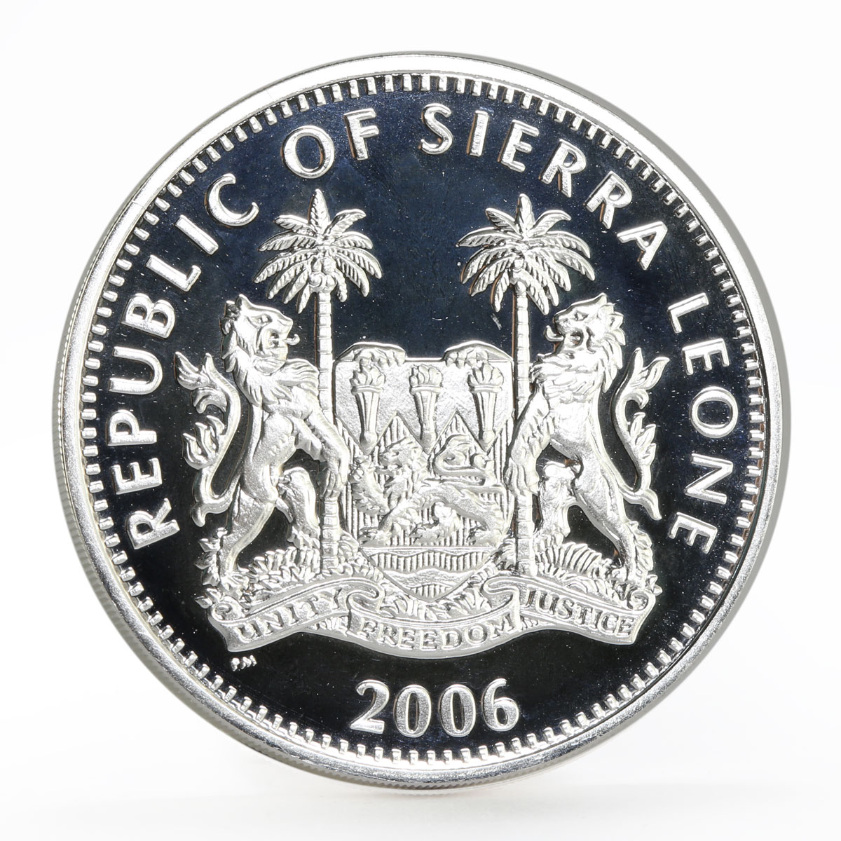 Sierra Leone 10 dollars Crown Jewels series King Sword of State silver coin 2006