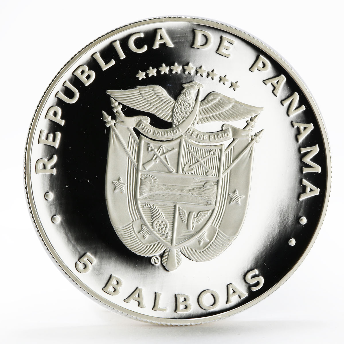 Panama 5 balboas Football World Cup in Spain Championship proof silver coin 1982