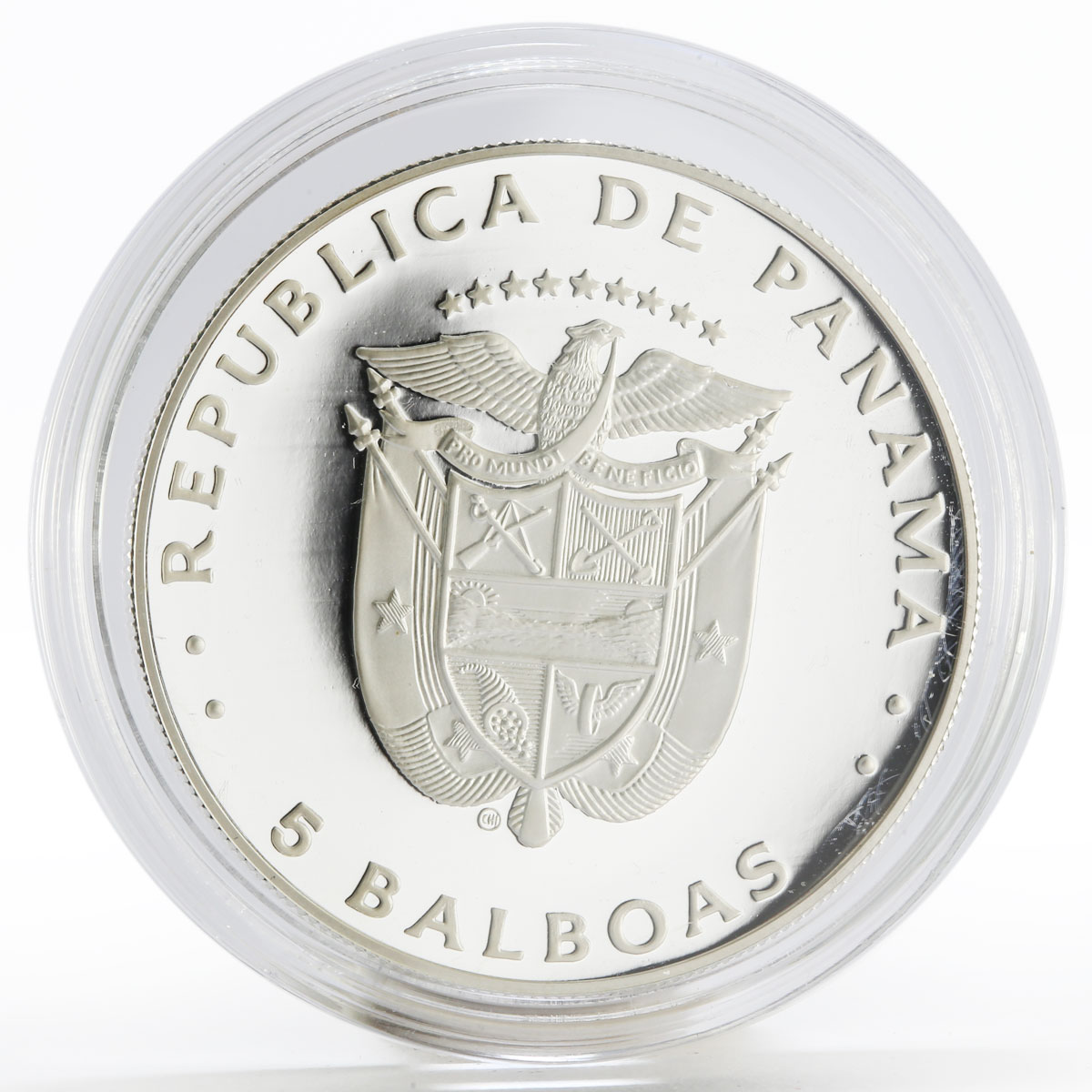 Panama 5 balboas Football World Cup in Spain Championship proof silver coin 1982