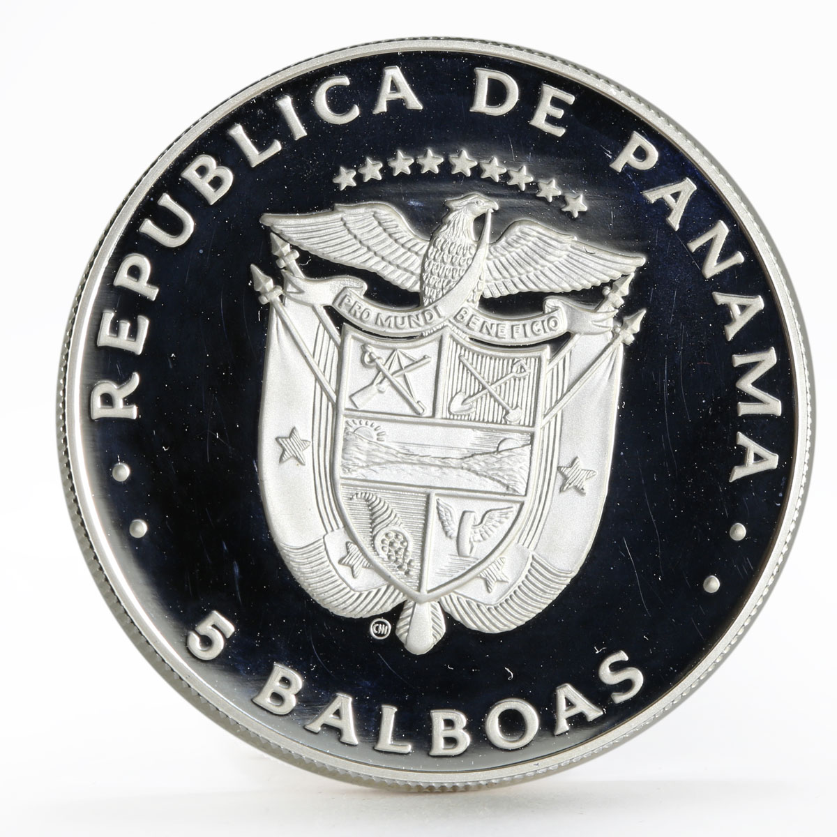 Panama 5 balboas Football World Cup in Spain Championship proof silver coin 1982