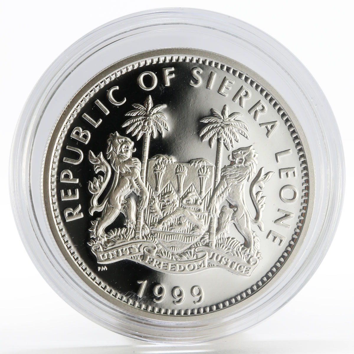 Sierra Leone 10 dollars English Naturalist Charles Darwin proof silver coin 1999