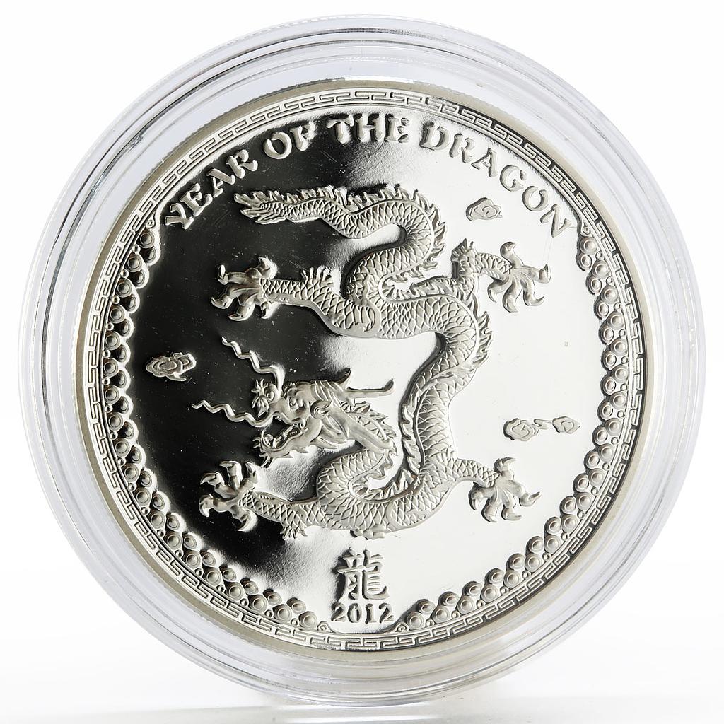 Palau 5 dollars Lunar Calendar series Year of the Dragon proof silver coin 2012