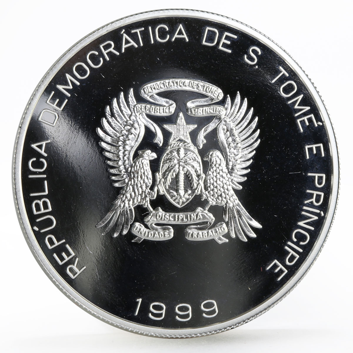 Sao Tome and Principe 2000 dobras Year of the Euro 1/2 Franc bimetal coin 1999