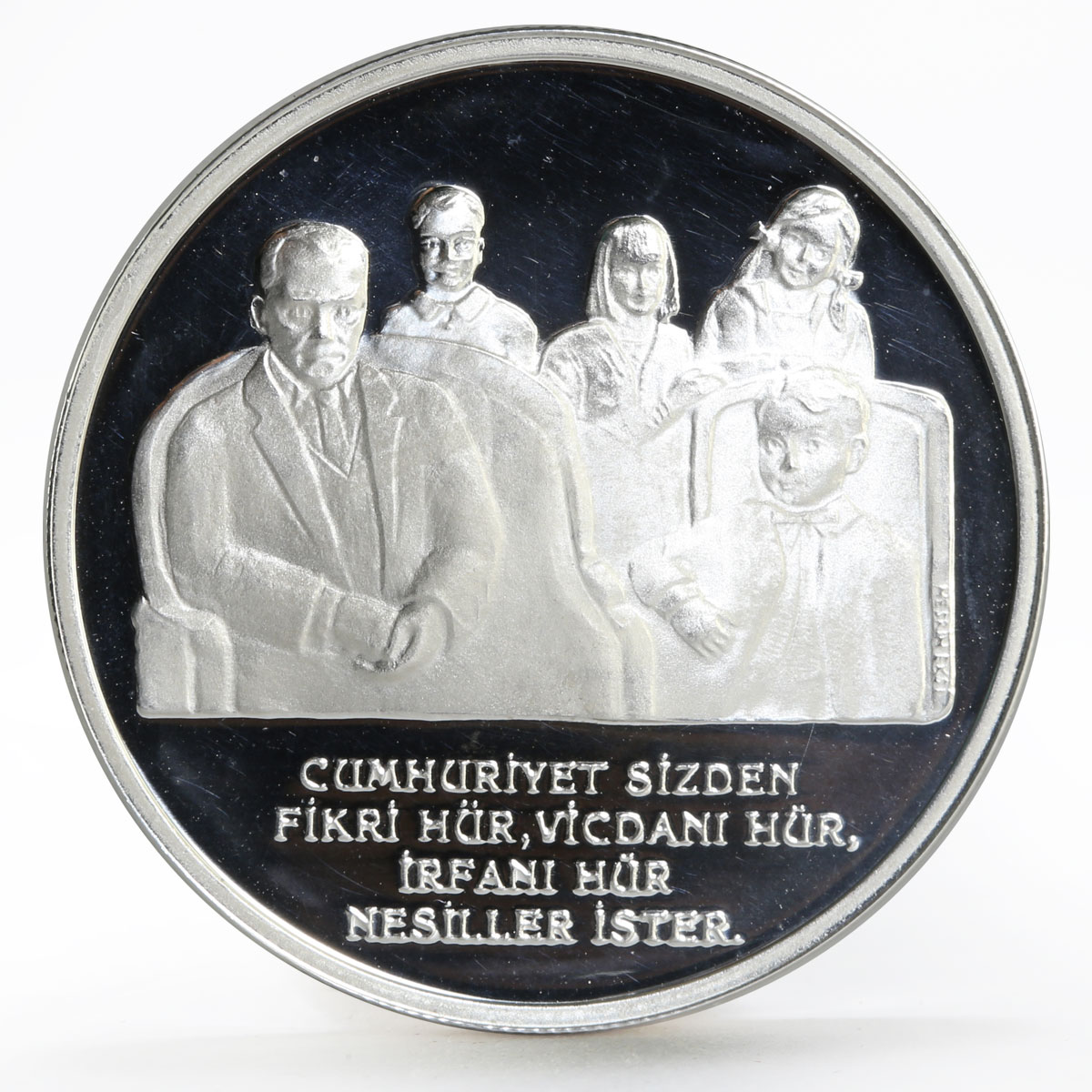 Turkey 3000000 lira 75th Anniversary of Ataturk State Leader silver coin 1998