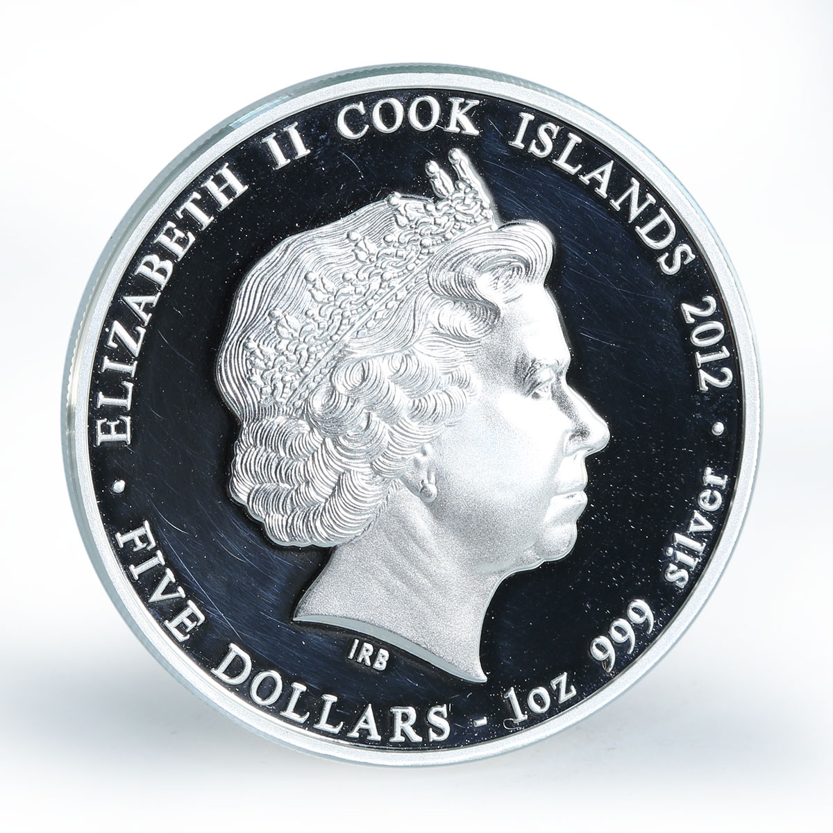 Cook Islands, $5, Year of the Dragon Best of Luck 2012 1oz Silver Coloured