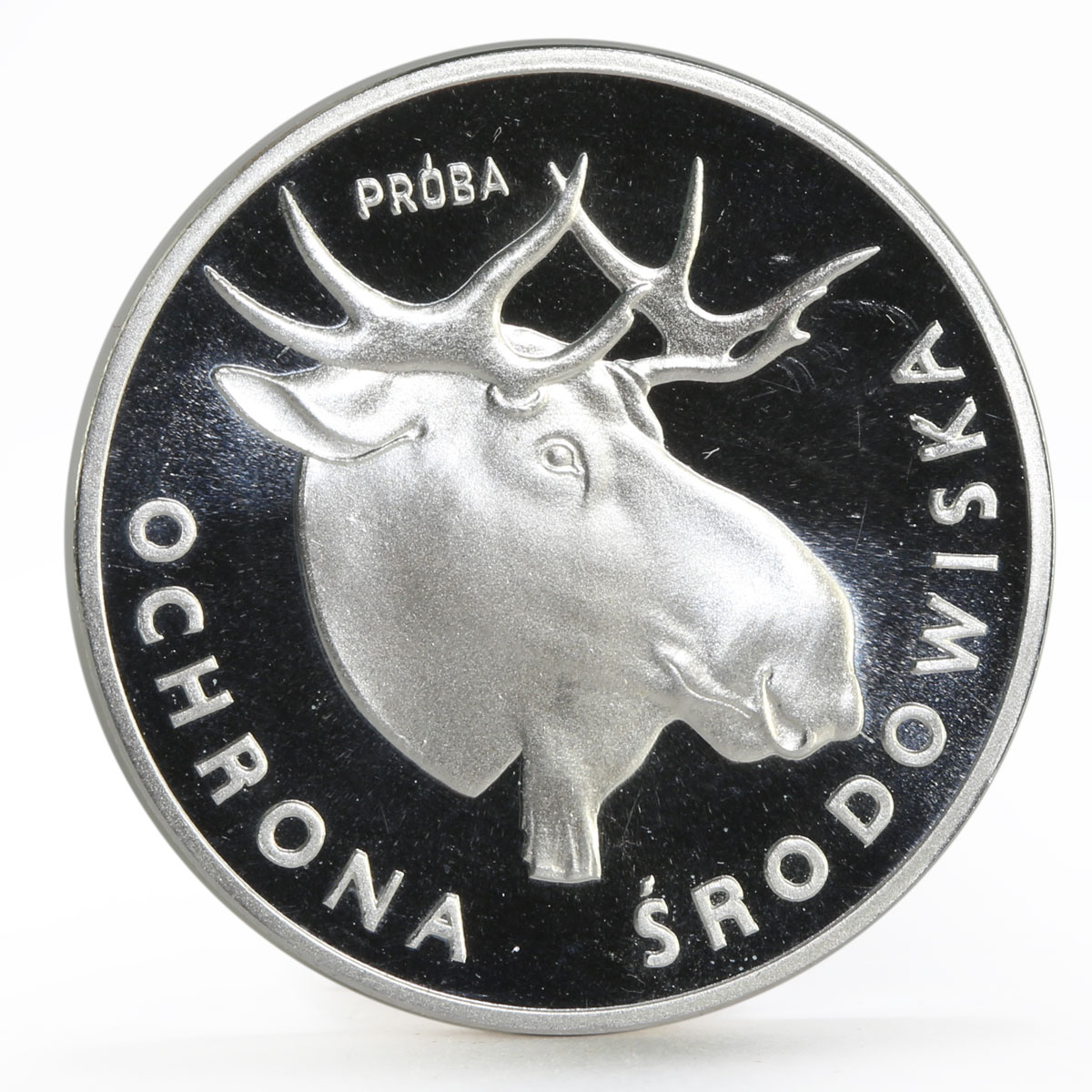 Poland 100 zlotych Animal series Moose Fauna proba proof silver coin 1978