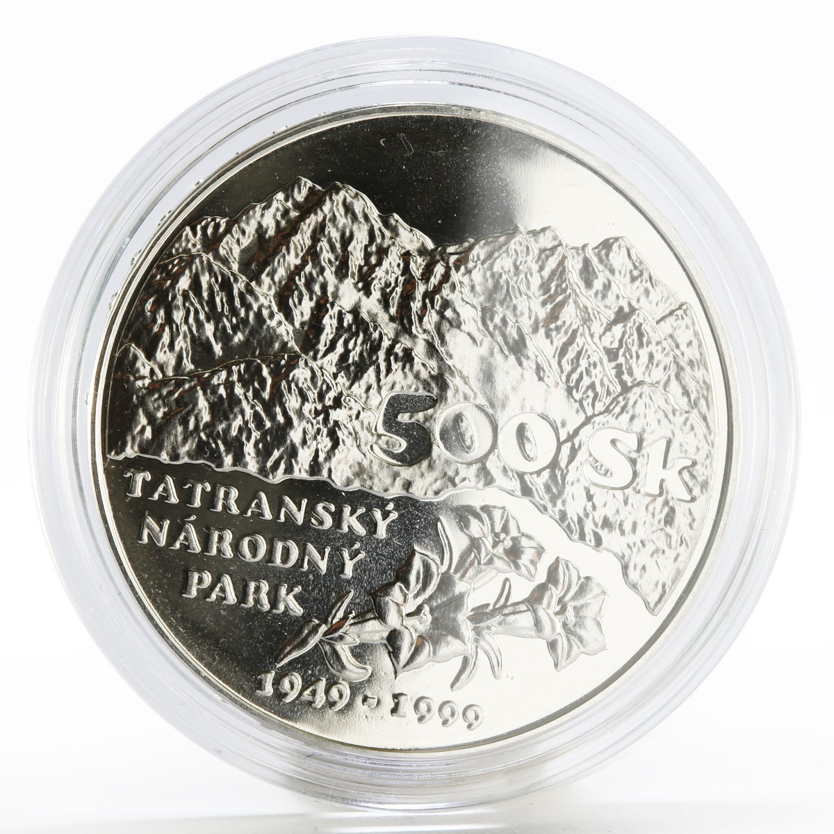 Slovakia 500 korun Tatras National Park Animals Fauna proof silver coin 1999
