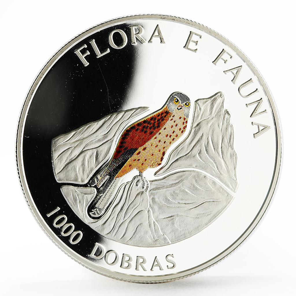 Sao Tome and Principe 1000 dobras Flora and Fauna Black Kite silver coin 1995