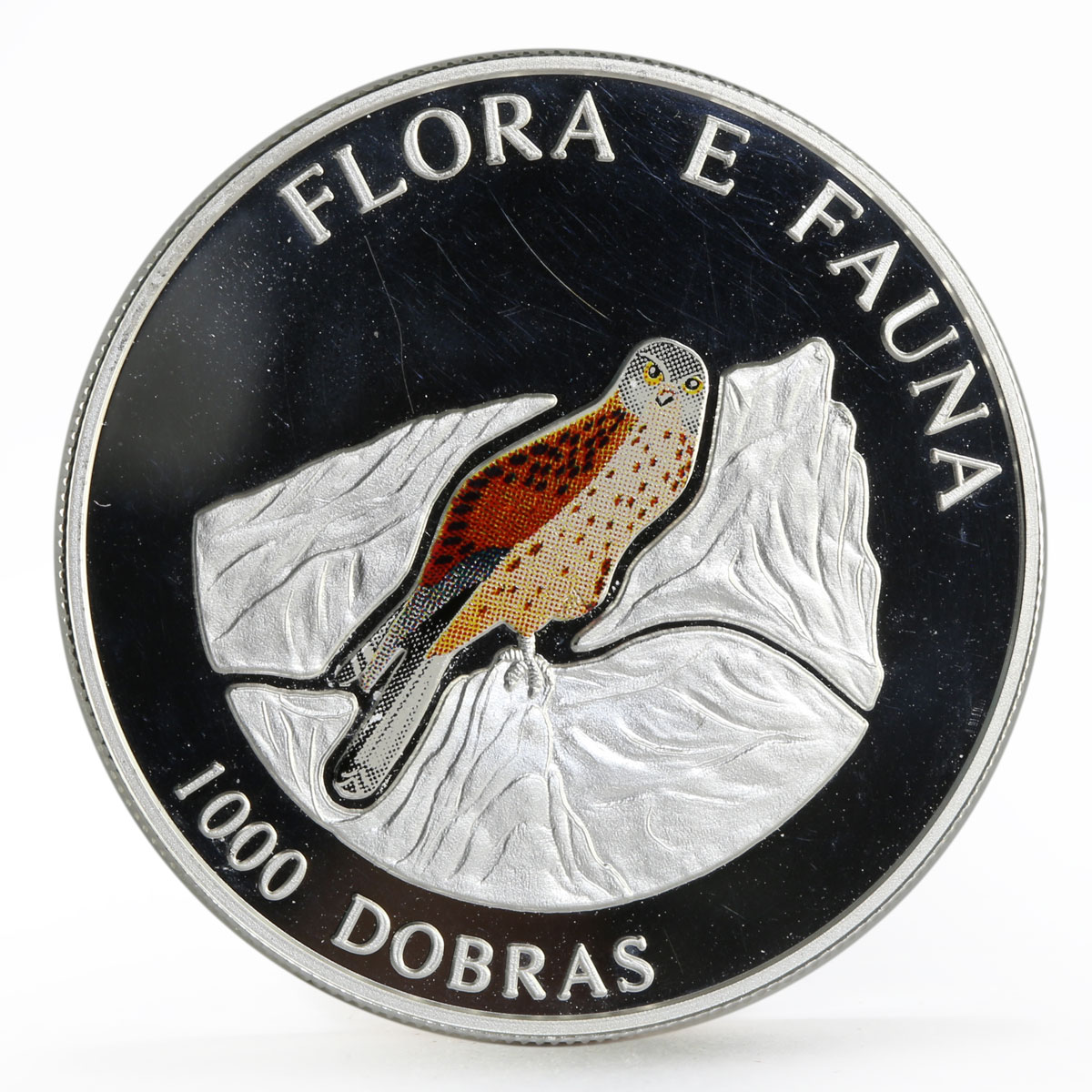 Sao Tome and Principe 1000 dobras Flora and Founa Black Kite silver coin 1995