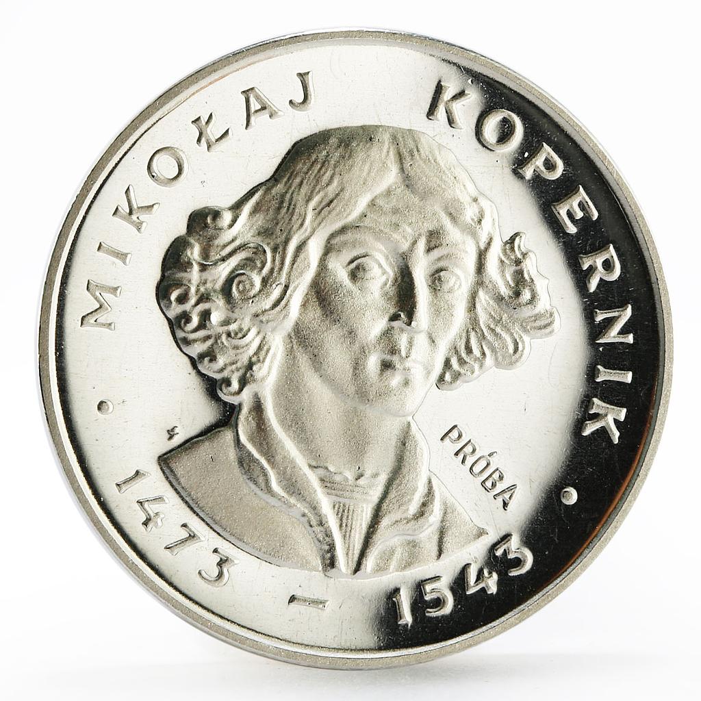 Poland 100 zlotych Copernicus the Famous Astronomer trial proba silver coin 1973