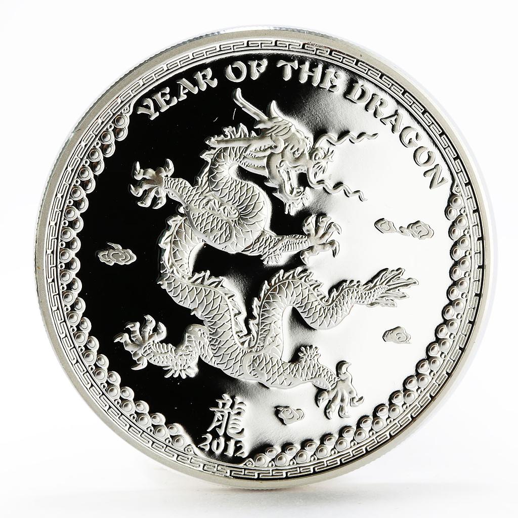 Palau 5 dollars Lunar Calendar series Year of the Dragon proof silver coin 2012