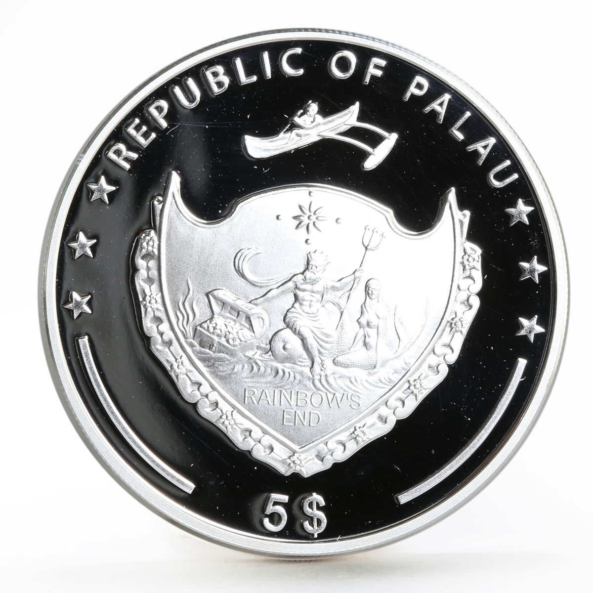 Palau 5 dollars Lunar Calendar series Year of the Dragon proof silver coin 2012