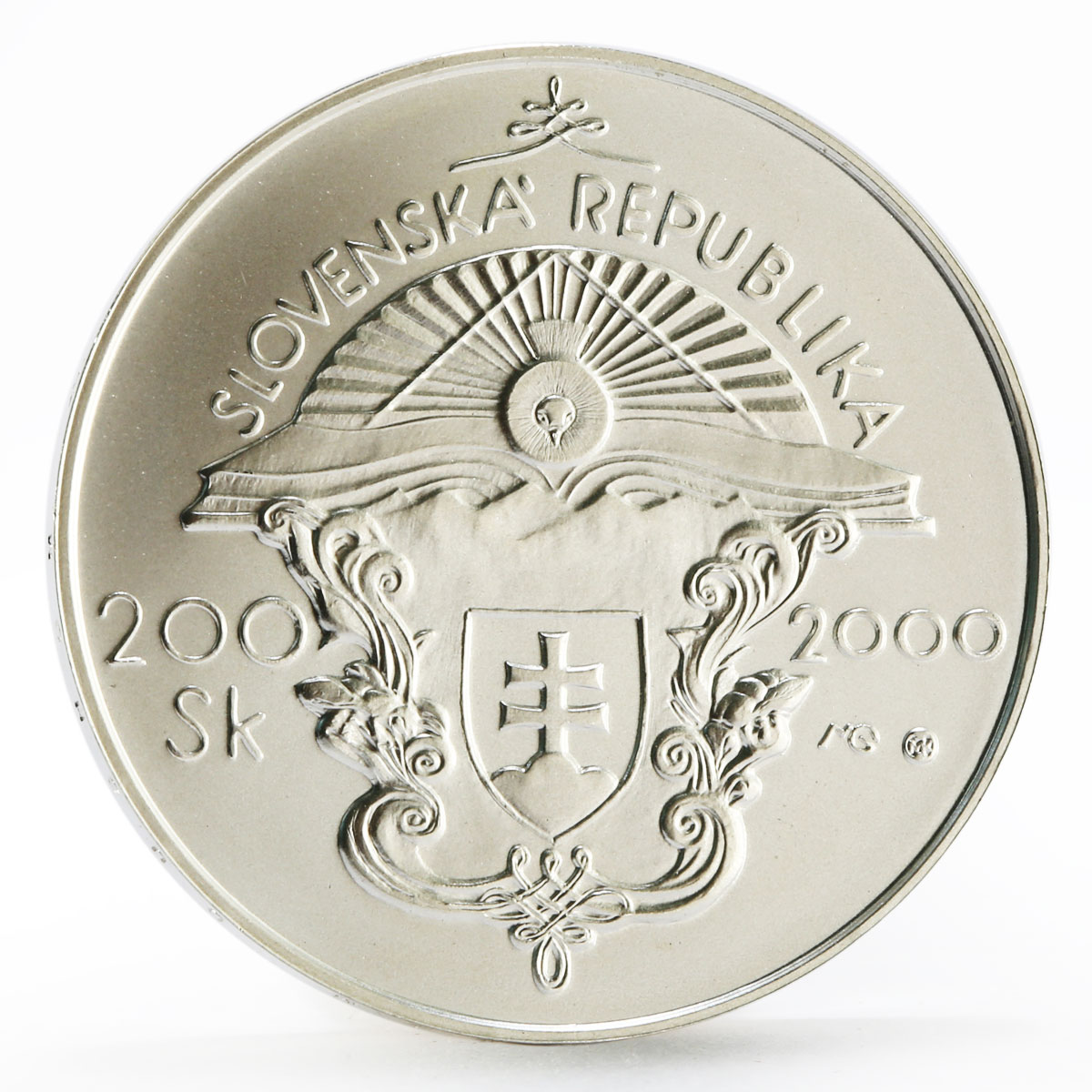 Slovakia 200 korun 250 Years of the the Writer Juraj Fandly silver coin 2000