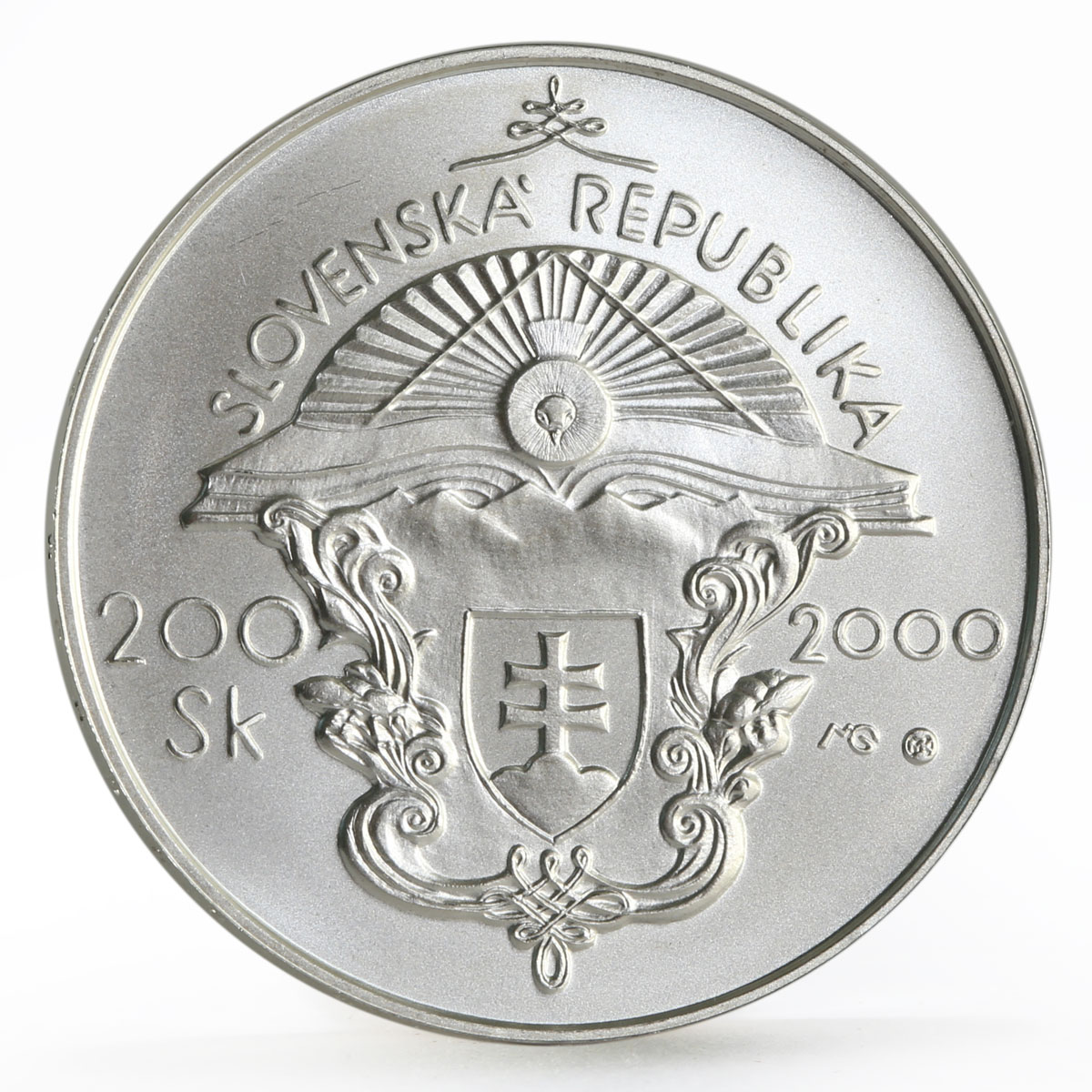 Slovakia 200 korun 250 Years of the the Writer Juraj Fandly silver coin 2000