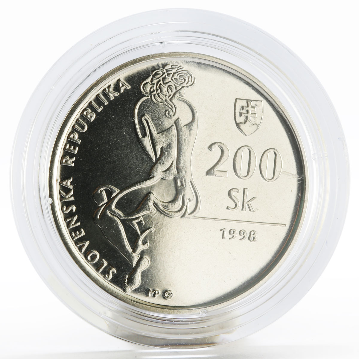 Slovakia 200 korun 100th Anniversary of the Birth of Jan Smrek silver coin 1998