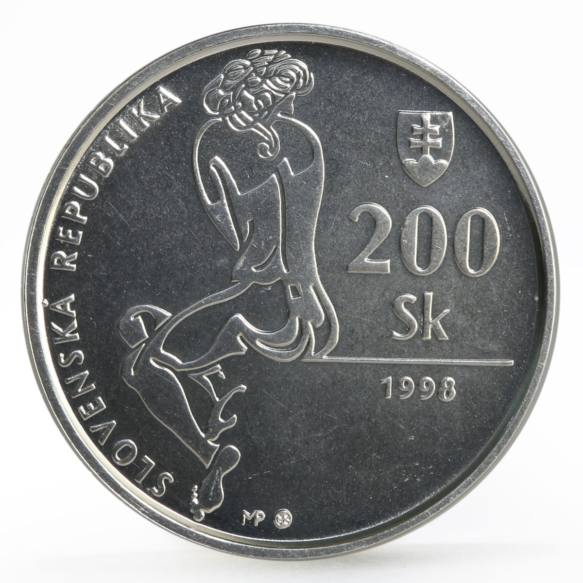 Slovakia 200 korun 100th Anniversary of the Birth of Jan Smrek silver coin 1998