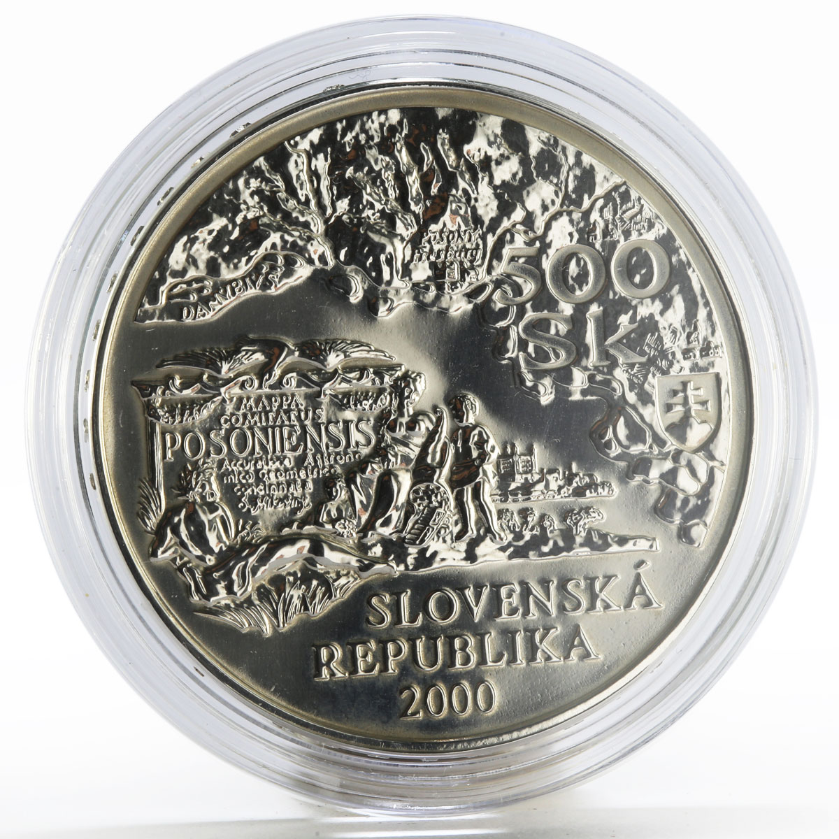 Slovakia 500 korun 250 Years Since the Death of Samuel Mikovini silver coin 2000