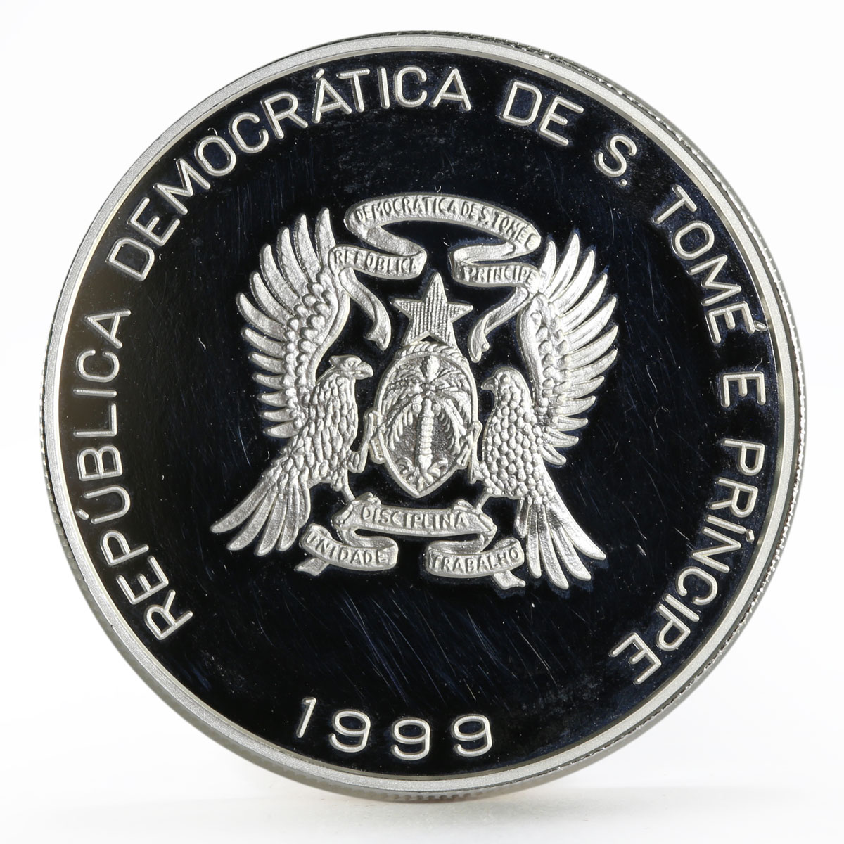 Sao Tome and Principe 2000 dobras Year of the Euro 50 Lira bimetal coin 1999