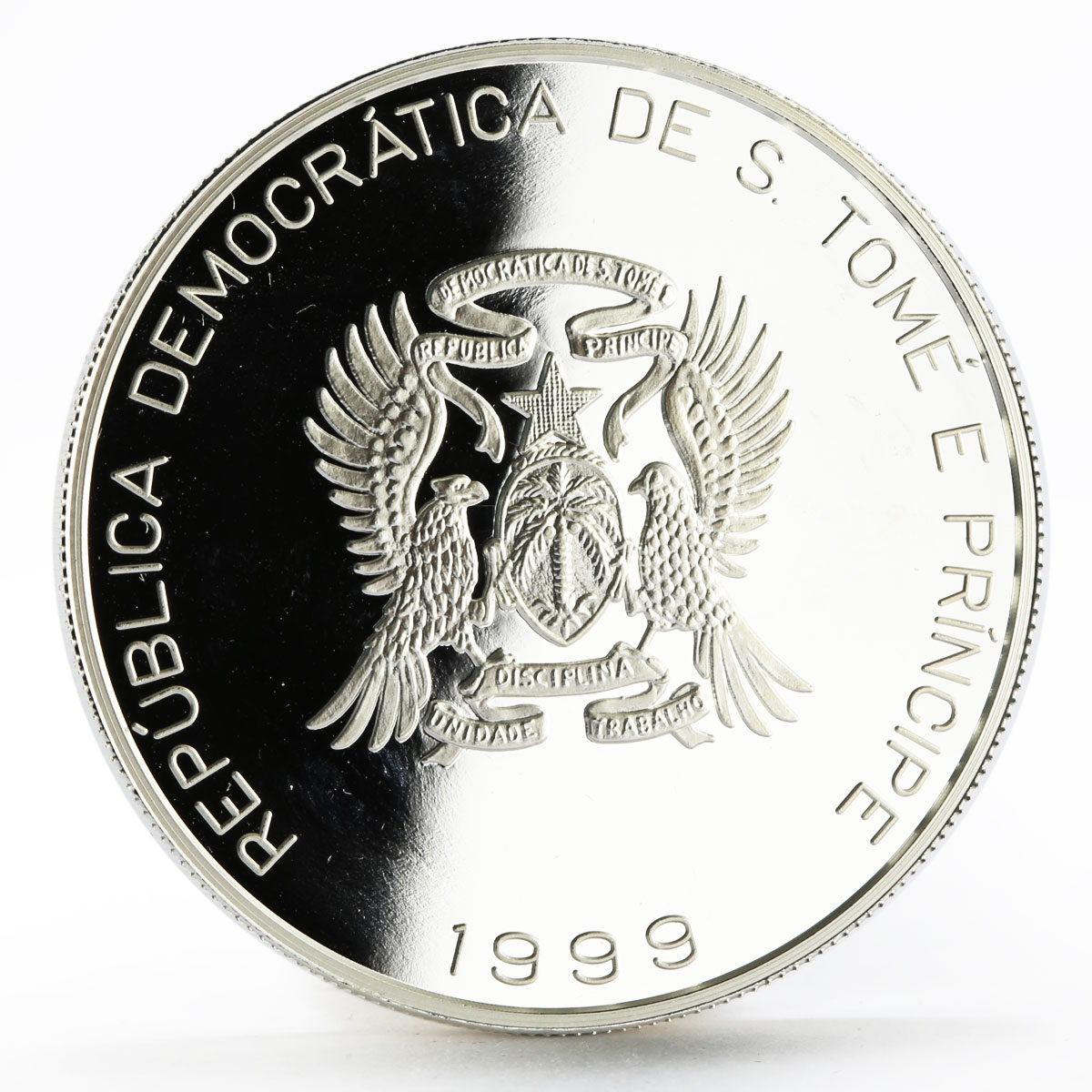 Sao Tome and Principe 2000 dobras Year of the Euro 5 Pfennig bimetal coin 1999