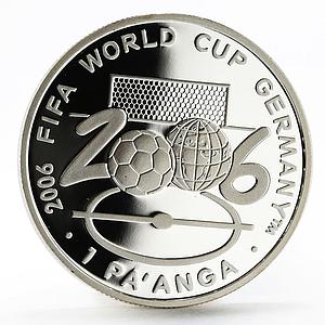 Tonga 1 paanga 18th Football World Cup in Germany Field proof silver coin 2004