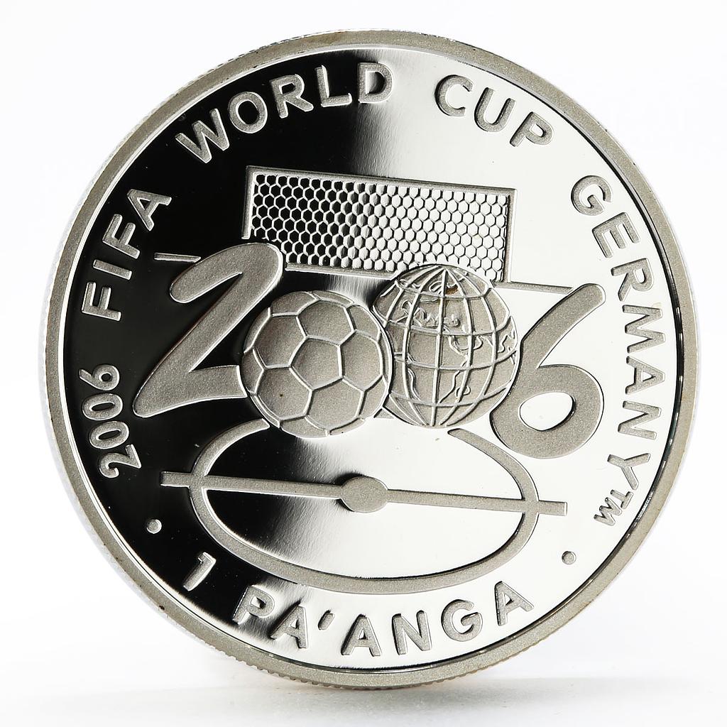 Tonga 1 paanga 18th Football World Cup in Germany Field proof silver coin 2004