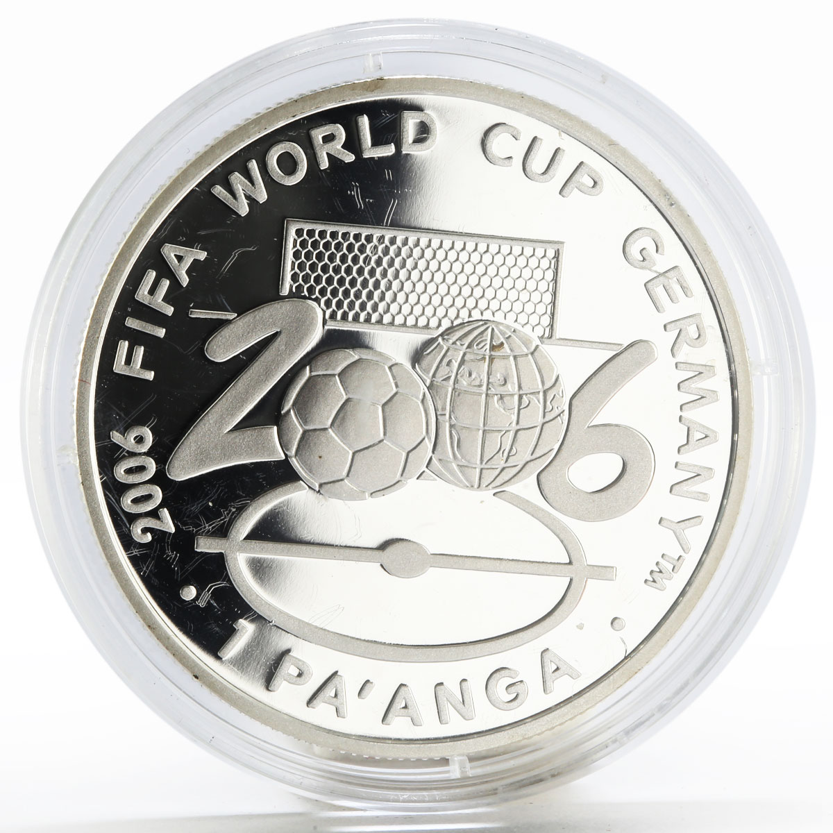 Tonga 1 paanga 18th Football World Cup in Germany Field proof silver coin 2004