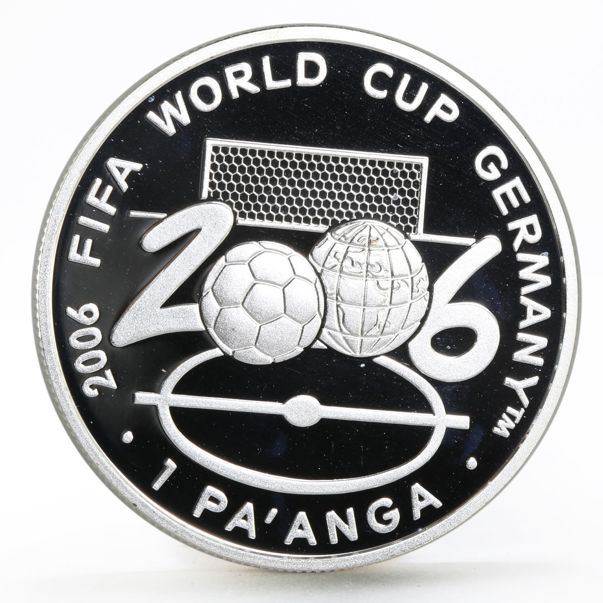 Tonga 1 paanga 18th Football World Cup in Germany Field proof silver coin 2004