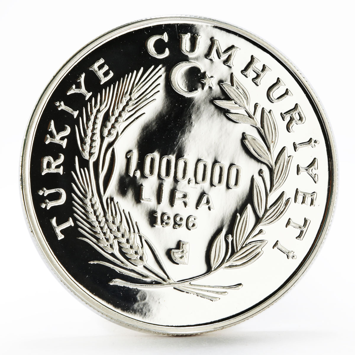 Turkey 1000000 lira Endangered Wildlife series Greater Snowdrop silver coin 1996