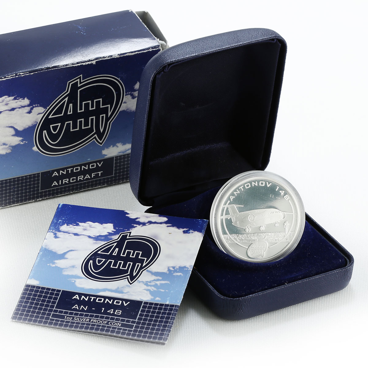 Cook Islands $1 Aircraft Antonov An-148 1 Oz Silver Proof Coin 2008