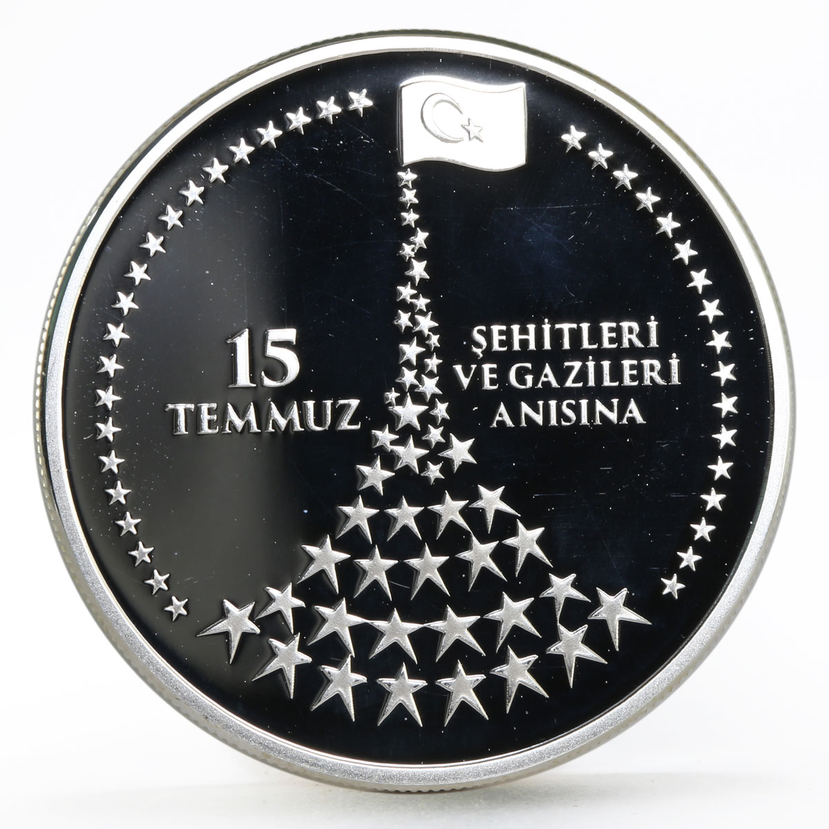 Turkey 20 lira In Memory of Martyrs and Heroes of 15th July silver coin 2016