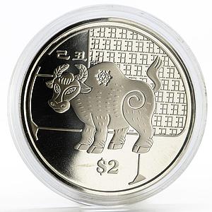 Singapore 2 dollars Lunar Calendar series Year of the Ox nickel coin 2009