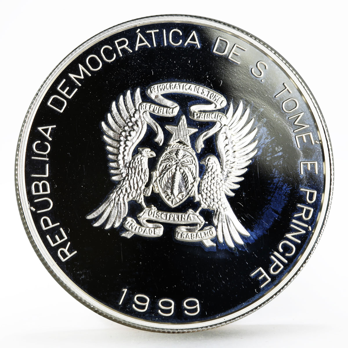 Sao Tome and Principe 2000 dobras Year of the Euro 10 Pennia bimetal coin 1999