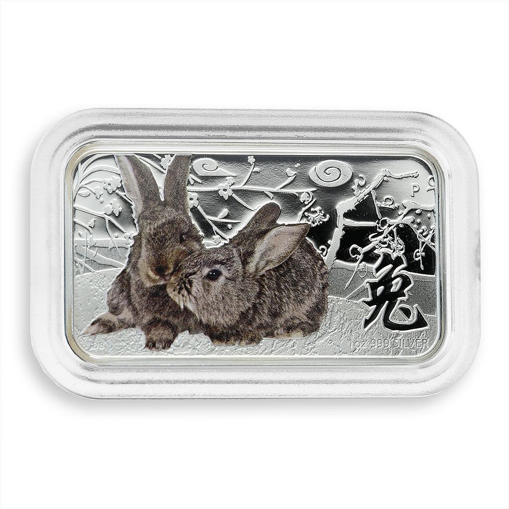 Cook Islands 1 dollar Year of the Rabbit Lunar Grey silver proof coin 2011