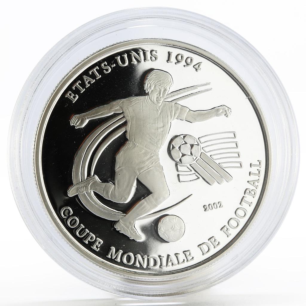 Togo 1000 francs Football World Cup in USA a Footballer proof silver coin 2002