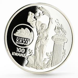 Angola 100 kwanzas Sydney Olympic Games series Fire and Flame silver coin 1999